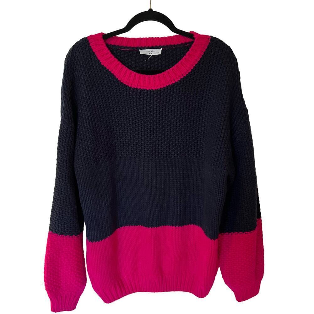 Elodie Color Blocked Navy/Hot pink Sweater SZ XL​​​